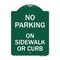 Signmission No Parking on Sidewalk or Curb, Green & White Aluminum Architectural Sign, 18" x 24", GW-1824-23694 A-DES-GW-1824-23694 - alternate 1